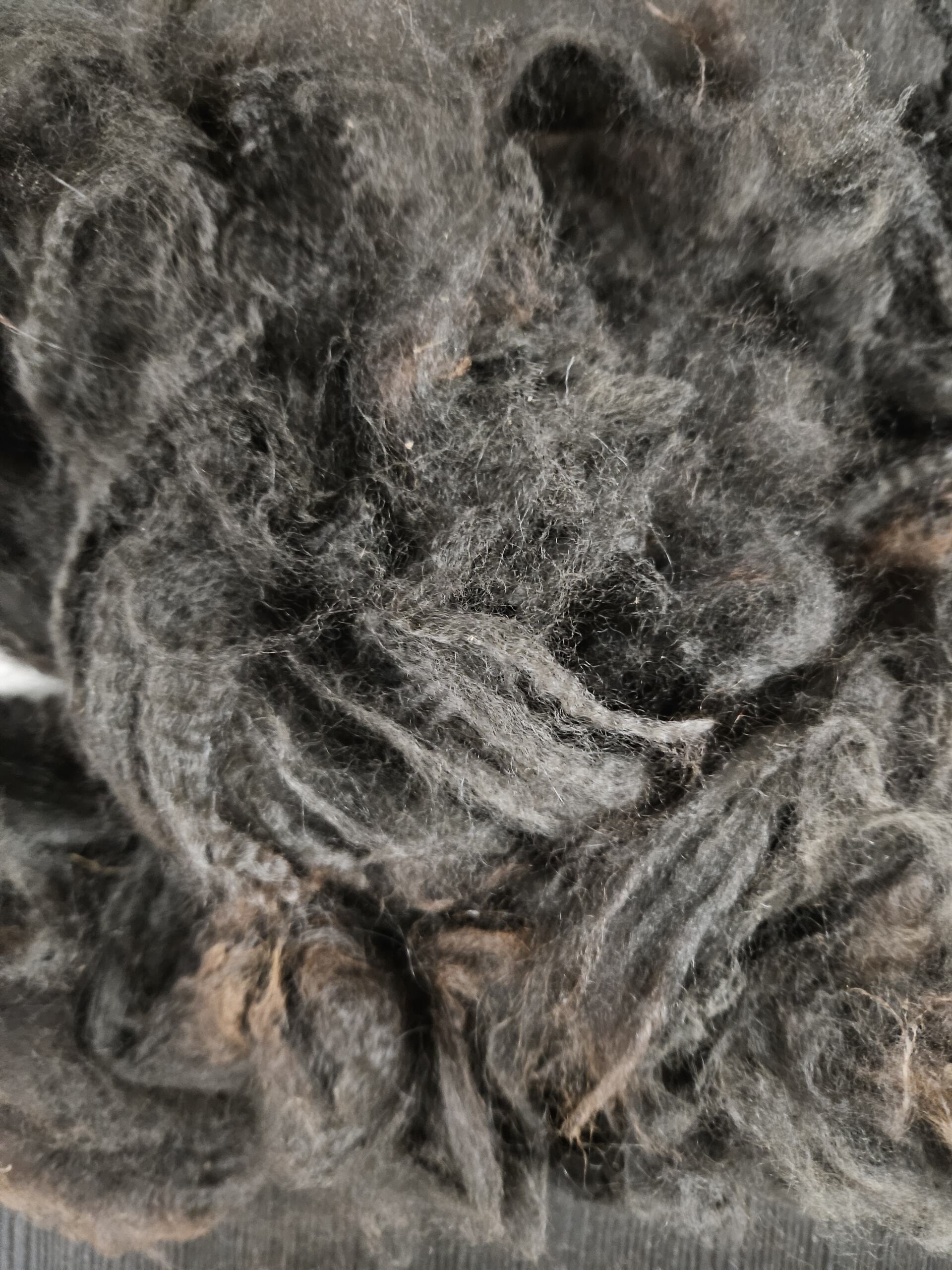 Alpaka-Wolle schwarz, Edelfasern zum Spinnen und Basteln 100g – Bild 6