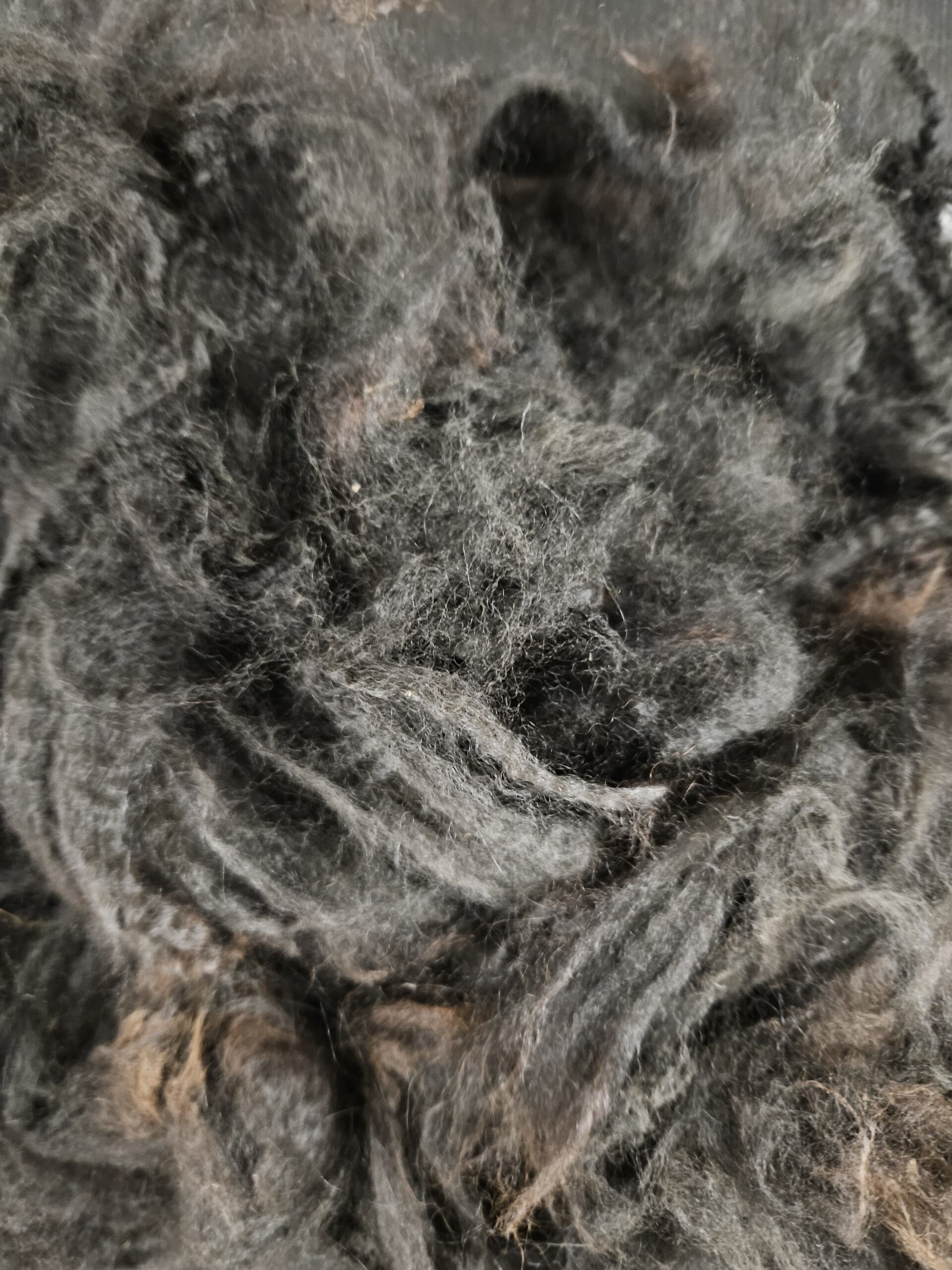 Alpaka-Wolle schwarz, Edelfasern zum Spinnen und Basteln 100g – Bild 5