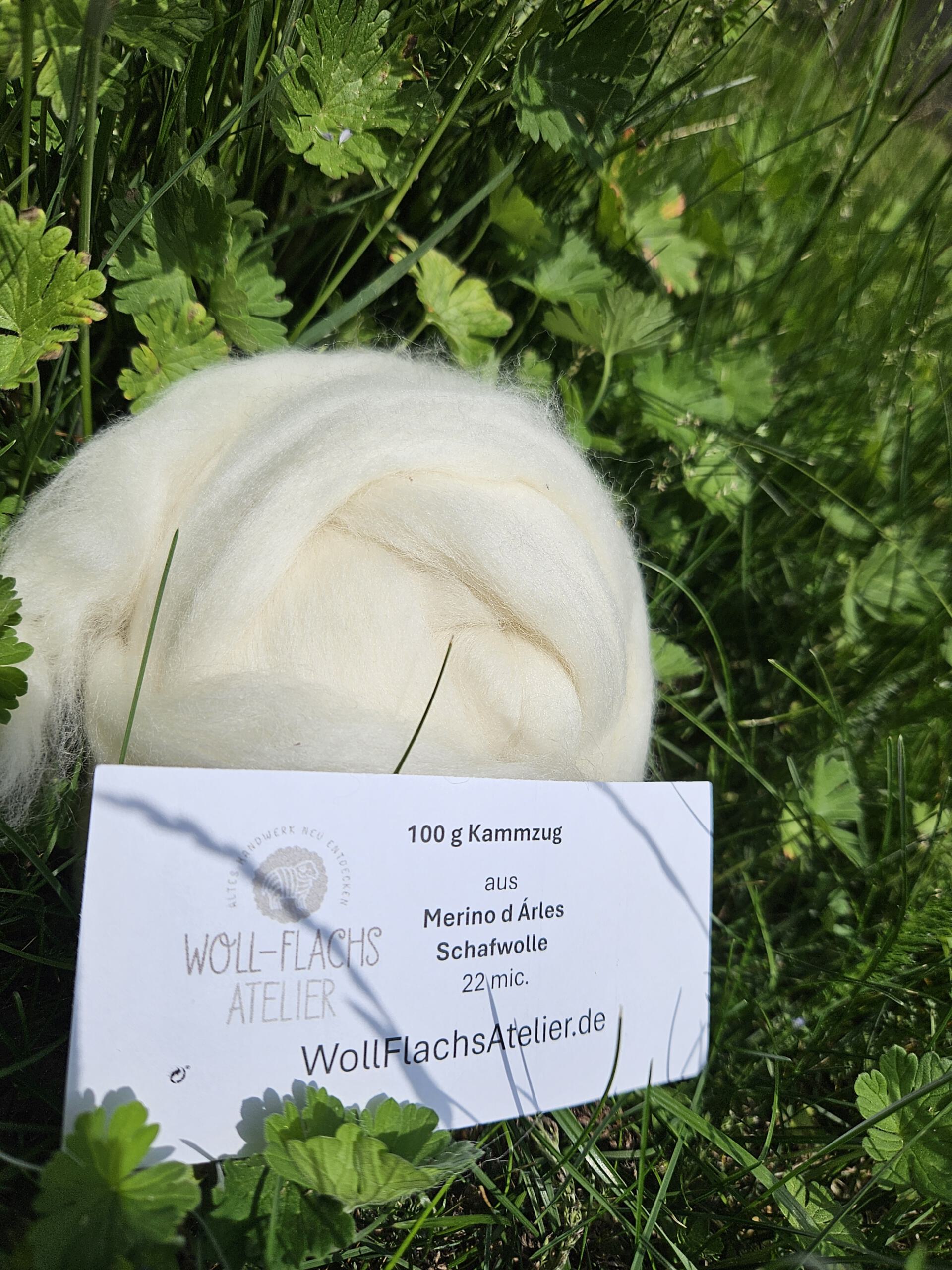 Weicher Schurwoll-Kammzug aus Merino d’Arles – elastisch, natürlich und ideal zum Spinnen, Färben und Filzen – Bild 4