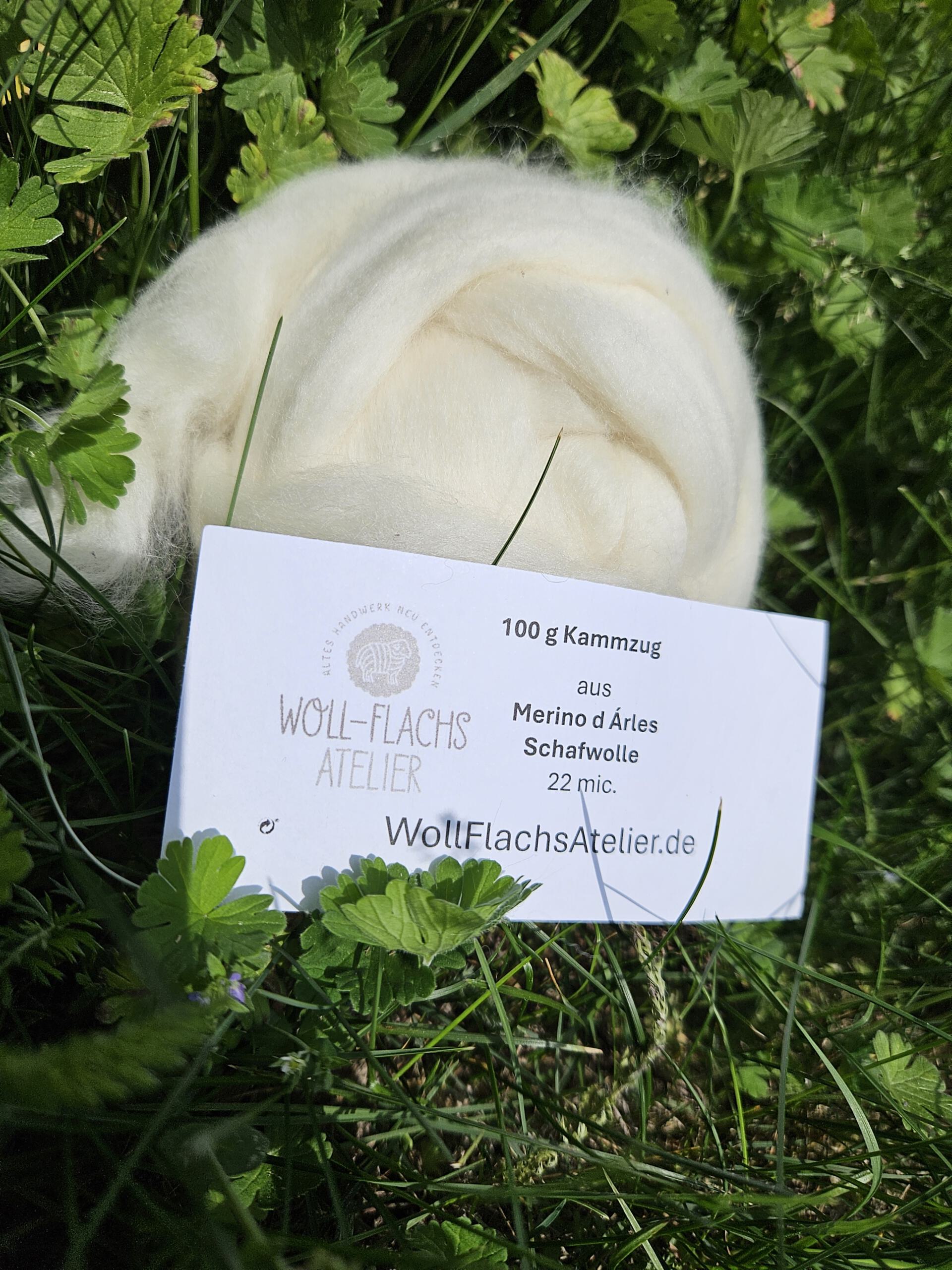 Weicher Schurwoll-Kammzug aus Merino d’Arles – elastisch, natürlich und ideal zum Spinnen, Färben und Filzen – Bild 5