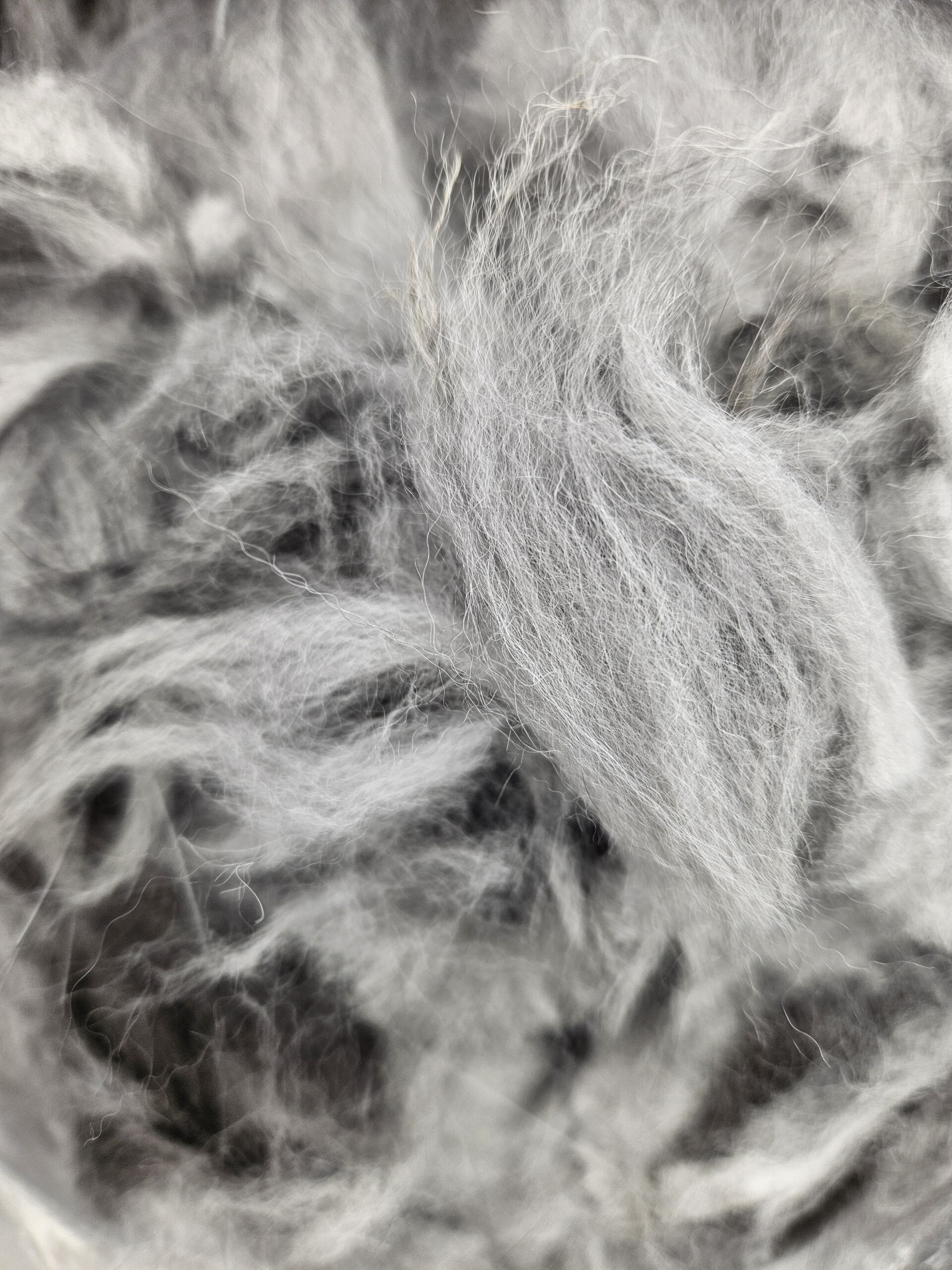 Angorafasern in blaugrau 100g – Bild 2