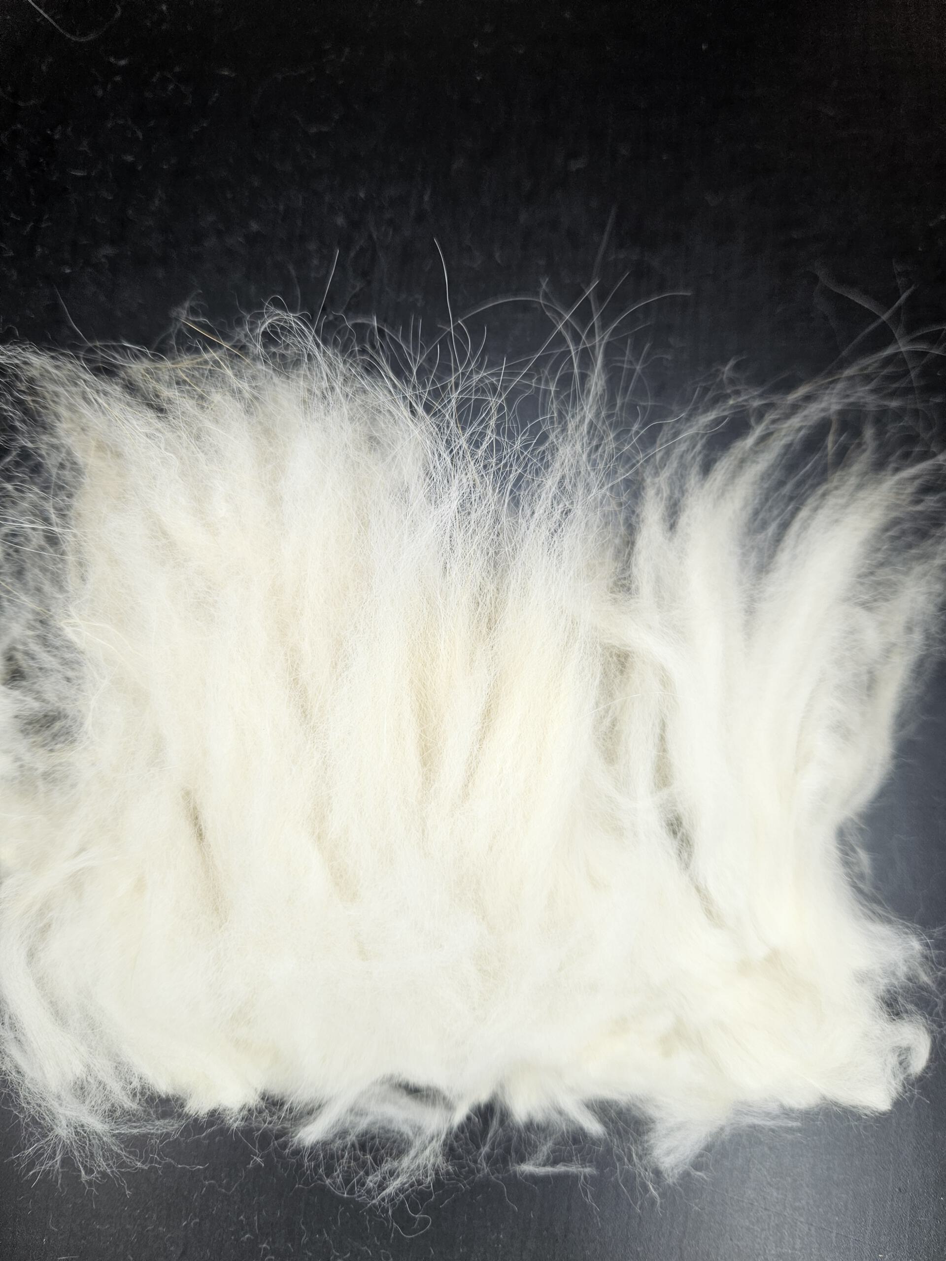Rohwolle - Angora gelb 100g – Bild 3